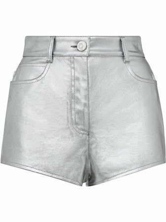metallic silver shorts