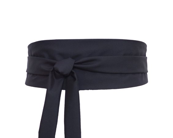 Navy NIGHT BLUE SILK Obi Belt Waist sash Haute Couture | Etsy