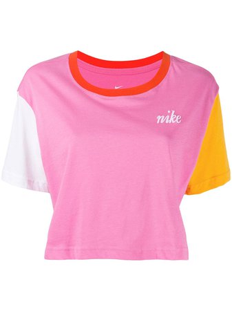 Nike Colour Block Cropped T-shirt - Farfetch
