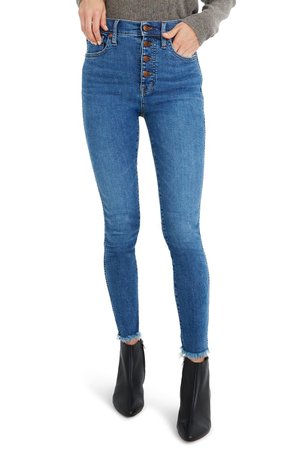 Madewell 10-Inch High-Rise Skinny Jeans: Button-Front Edition (Mackey) | Nordstrom