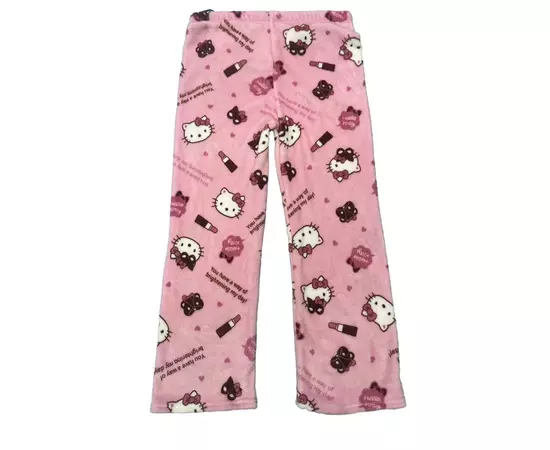 Women Hello Kitty My Melody Kuromi Kawaii Printed Soft Flannel Sleepwear Bottoms Pyjamas Pants Autumn Winter - Pink | Catch.com.au