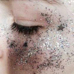 silver makeup glitter stars