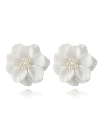 Faux Pearl Flower Stud Earrings 1pair | SHEIN USA