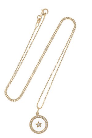 Andrea Fohrman | Full/ New Moon 18-karat gold, enamel and diamond necklace | NET-A-PORTER.COM