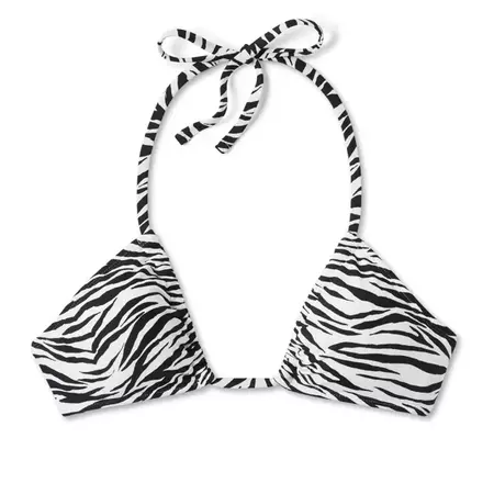 Women's Multiway U-neck Bralette Bikini Top - Wild Fable™ Black/white Zebra Print : Target