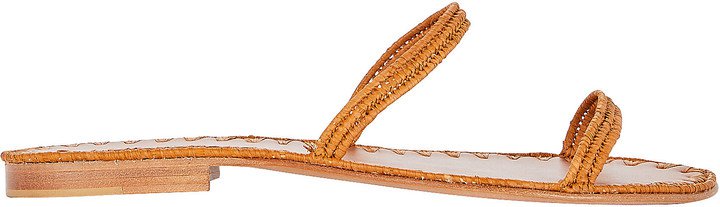 Salam Raffia Flat Slide Sandals