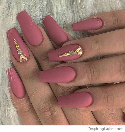 Matte pink nails