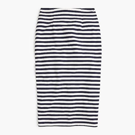 J.Crew: Knit Pencil Skirt In Stripe blue