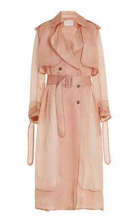 Matériel Silk Organza Double-Breasted Trench Coat
