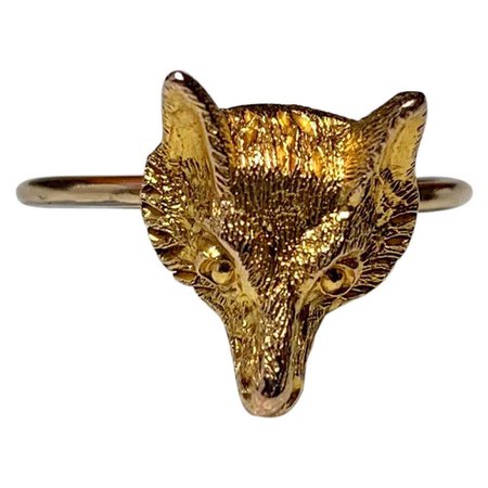 Antique Victorian Gold Fox Ring