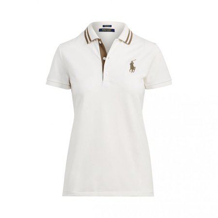 Ralph Lauren Ivory - Tailored Fit Golf Polo Shirt Womens Ivory/Loden » La Deutsche Diva