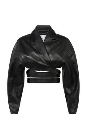Crossover Cropped Leather Jacket By Alaïa | Moda Operandi