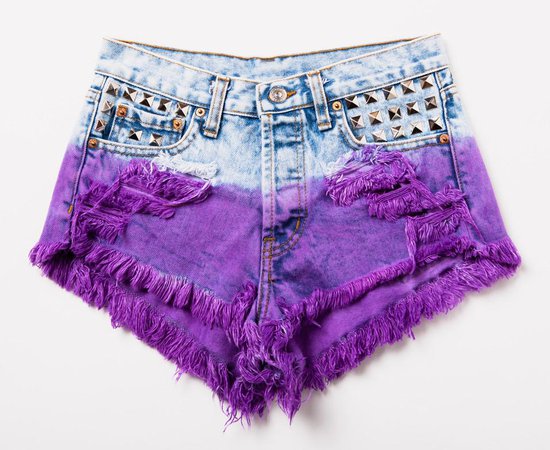 Purple Dip Hand Dyed Studded Vintage Shorts – RUNWAYDREAMZ