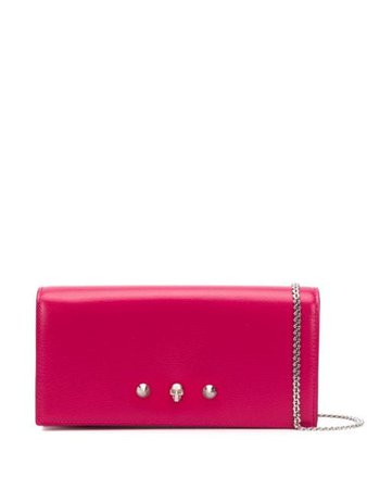 Alexander Mcqueen Skull Embellished Wallet On A Chain 6102161SM1I Pink | Farfetch