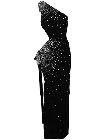 JEAN-LOUIS SABAJI crystal-embellished Asymmetric Gown - Farfetch