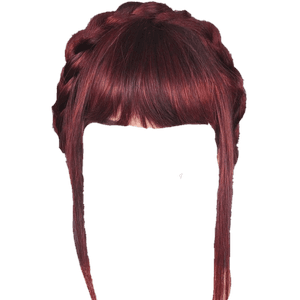 RED/Auburn HAIR BANGS PNG BRAID CROWN