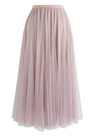 My Secret Weapon Tulle Maxi Skirt in Glitter Pink - Retro, Indie and Unique Fashion