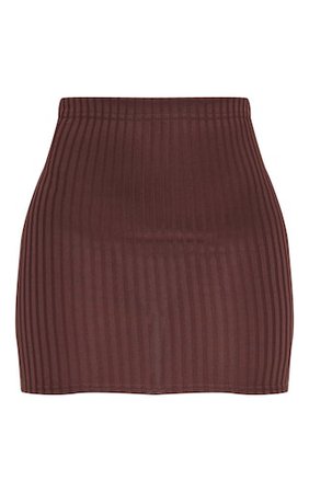 Chocolate Rib Mini Skirt | Skirts | PrettyLittleThing USA