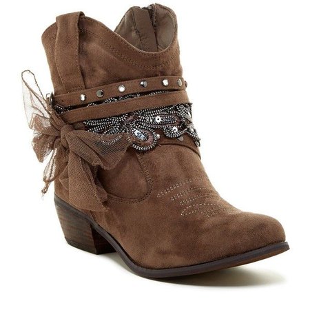 Brown Ankle Cowgirl Boots
