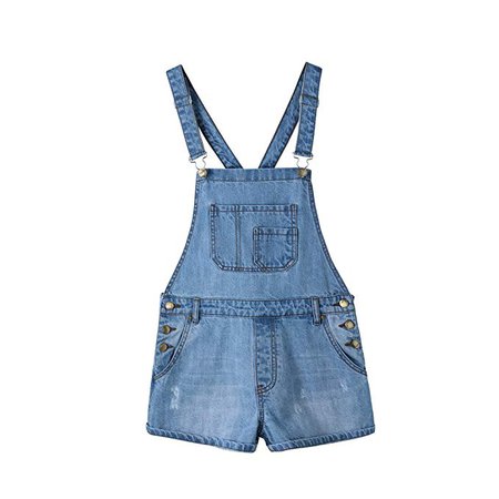 Amazon.com: Duo Bao Yu Women's Classic Ripped Distressed Blue Denim Shortalls Jeans Overalls Shorts (M, Blue): Clothing