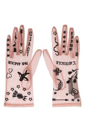 Gucci Embroidered sheer gloves
