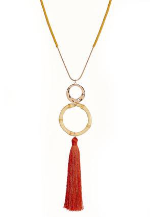 Bamboo Tassel Pendant Necklace Necklaces Cato Fashions