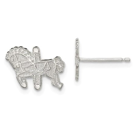 silver carousel horse earrings
