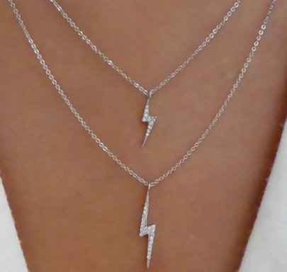 Silver Double Lightning Necklace