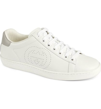 Gucci New Ace Perforated Logo Sneaker (Women) | Nordstrom