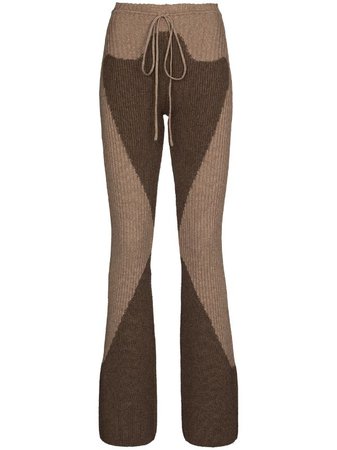 Danielle Guizio Patterned Knitted Trousers - Farfetch