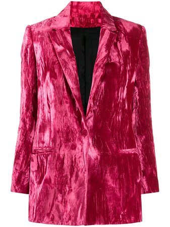Pink Koché crushed velvet fitted blazer - Farfetch