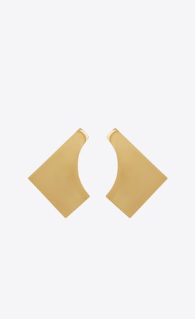 Saint Laurent ‎TRIBAL Curved Square Earrings In Metal ‎ | YSL.com