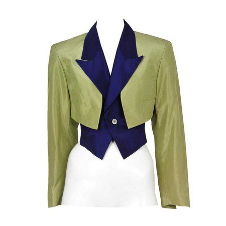 Comme Des Garcons Green and Blue Bolero Jacket For Sale at 1stdibs