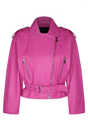 Байкерская куртка из кожи Emporio Armani Куртка Розовый на BABOCHKA.RU