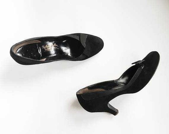Durable Women Shoes seekermercantile Vintage 40s de Angelo Black Suede Leather Pumps 7 Packard.jpg (570×454)