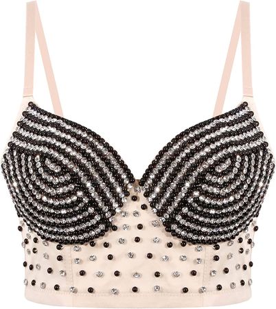 .com .com: Mocure Rhinestone Corset Crop Top Bustier Push Up  Top Bra for Club Festival Party: Clothing, Shoes & Jewelry