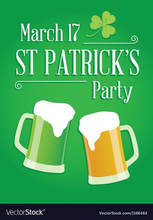 Happy st patricks day party poster invite Vector Image