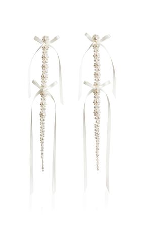 Simone Rocha XL Ribbon Drip Pearl Earrings