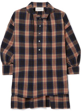 The Painter's Smock Plaid Cotton-flannel Shirt - Brown