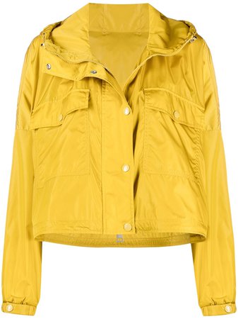 Shop yellow Moncler cropped hooded jacket with Express Delivery - Farfetch