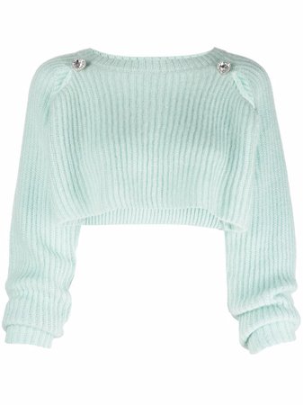 Shop Chiara Ferragni gemstone-detailed cropped jumper with Express Delivery - FARFETCH