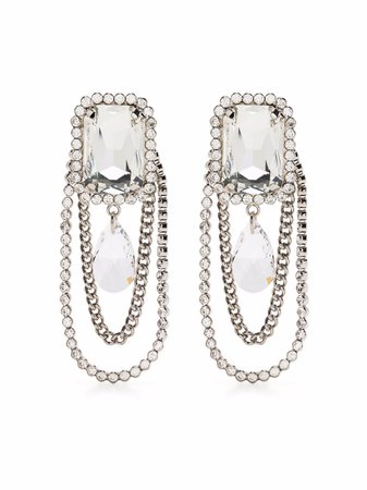 Alessandra Rich crystal-embellished Drop Chain Earrings - Farfetch