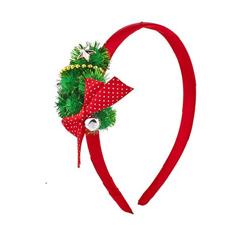 Lux Accessories Red Green Festive Christmas Xmas Garland Bow Star Headband: Beauty