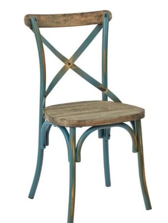 antique green wood dining chair