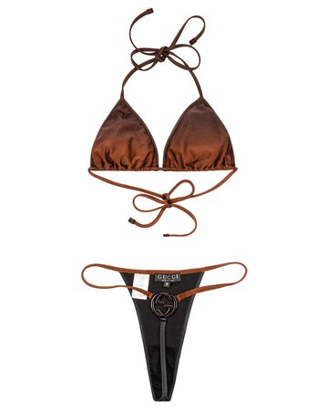 EL CYCÈR sur Instagram : New, unworn, Gucci by Tom Ford museum spring 1997 runway metal logo ombré g-string bikini. Tap to shop.