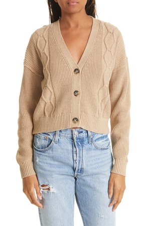 ATM Anthony Thomas Melillo Cable Knit Cotton & Cashmere Cardigan | Nordstrom