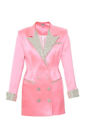 Pink Blazer Dress With Crystal Buttons by Mach & Mach | Moda Operandi