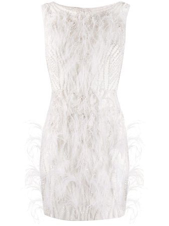 Loulou feather-embellished Mini Dress - Farfetch