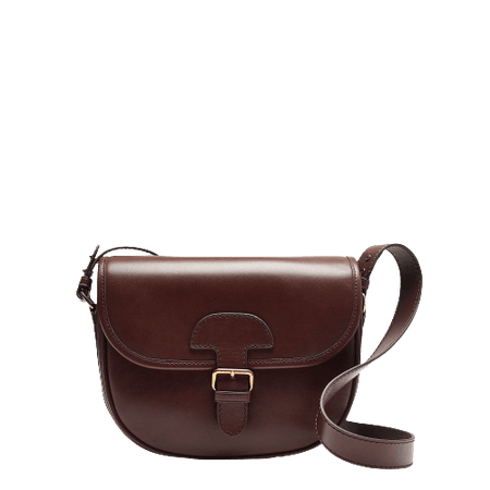 Classic large saddle bag in leather