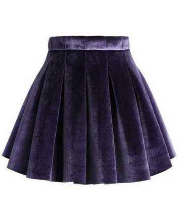 purple velvet skirt